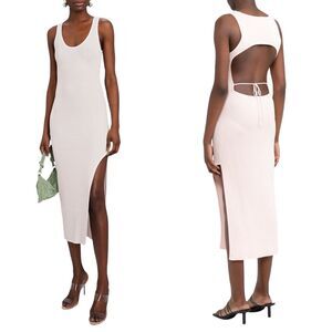 Significant Other Women 8 Venetia Dress Musk Pink Bodycon Ribbed Jersey Midi NEW